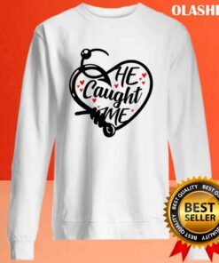 Funny Couples He Caught Me For Her With Hearts T shirt 2