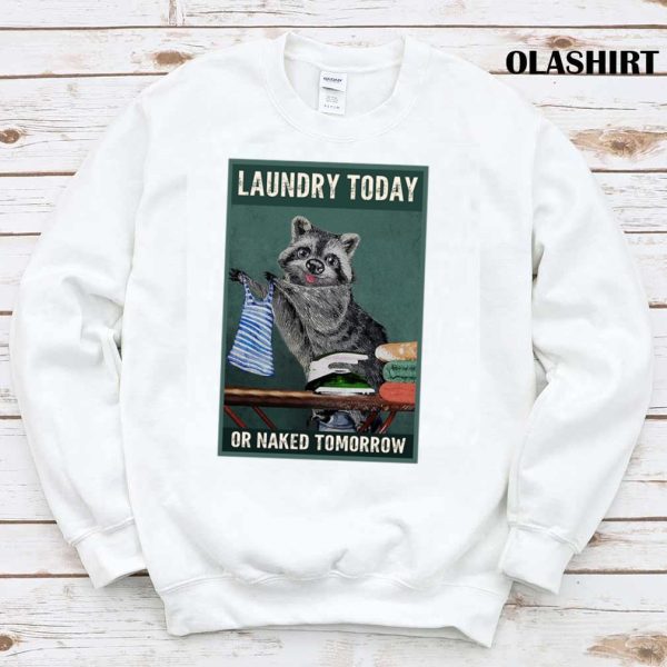 Laundry Today Or Naked Tomorrow Raccoon Lover Shirt