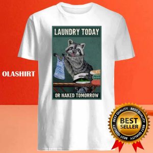 Laundry Today Or Naked Tomorrow Raccoon Lover Shirt 4