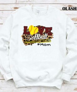 Love Softball Mom Leopard Print Baseball Lover T shirt 1