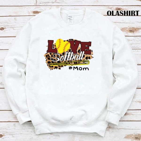 Love Softball Mom Leopard Print Baseball Lover T-shirt