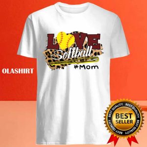 Love Softball Mom Leopard Print Baseball Lover T-shirt