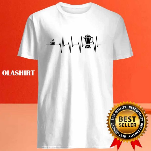 New Coffee Lover Addicted Heartbeat T-shirt , Trending Shirt