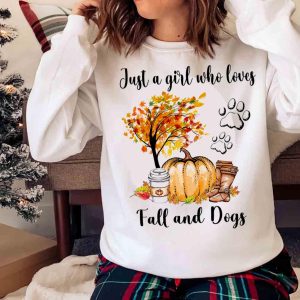 New Just A Girl Who Loves Fall And Dogs, Autumn Girl Loves Dog