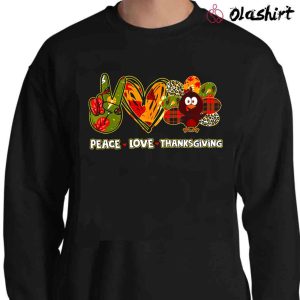 New Peace Love Thanksgiving Shirt, Gobble Turkey T-shirt