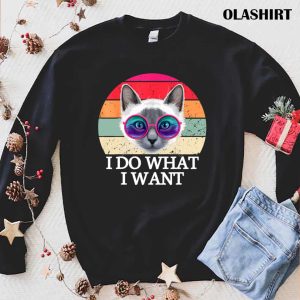 New Retro I Do What I Want Cat Funny Cat Lover T-shirt