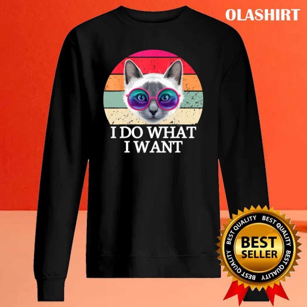 New Retro I Do What I Want Cat Funny Cat Lover T-shirt