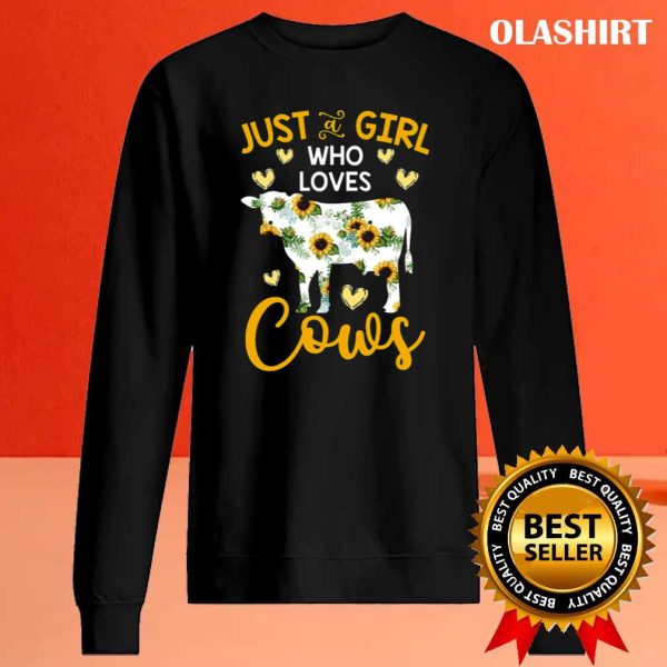 New Sunflower Just A Girl Who Loves Cows Shirt , Trending Shirt