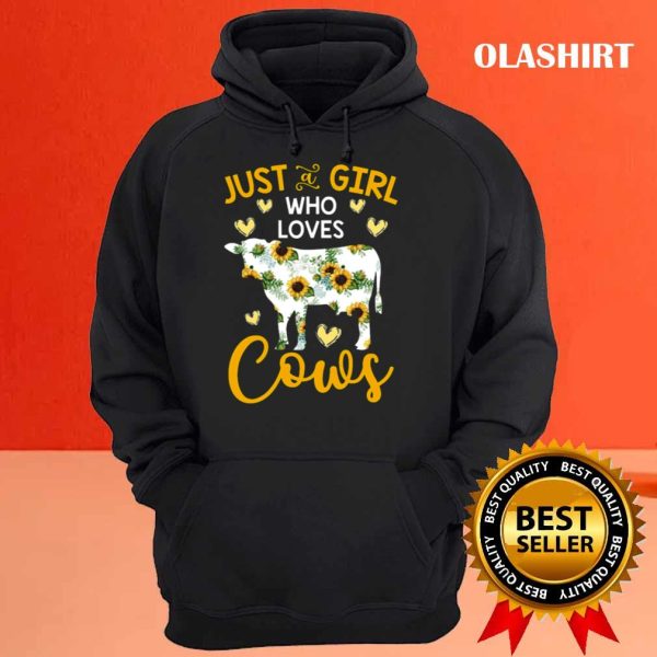 New Sunflower Just A Girl Who Loves Cows Shirt , Trending Shirt