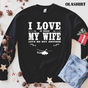 Official Helicopter I Love My Wife, Funny Helicopter Lover Shirt