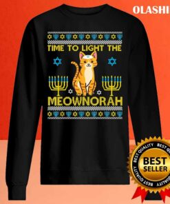 Official Light The Meownorah Jewish Cat Menorah Lover Ugly Chanukah T-shirt 1 Official Light The Meownorah Jewish Cat Menorah Lover Ugly Chanukah T shirt 2