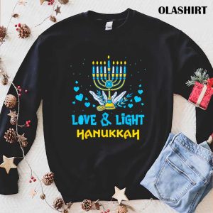 Official Love And Light Menorah Funny Family Jewish Hanukkah Pijamas T-shirt