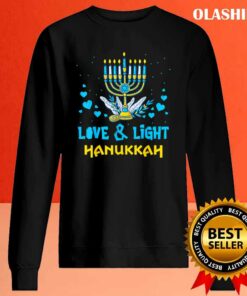 Official Love And Light Menorah Funny Family Jewish Hanukkah Pijamas T shirt 2