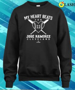 Official My Heart Beats For Jose Ramirez Valentines Baseball Lover T shirt 4