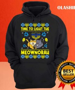 Official Time To Light The Meownorah Cat Menorah Lover Ugly Chanukah T-shirt 2 Official Time To Light The Meownorah Cat Menorah Lover Ugly Chanukah T shirt 3