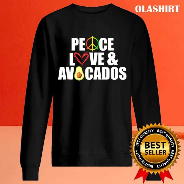 Peace Love And Avocados Funny Avocado T-shirt