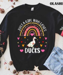 Rainbow Just A Girl Who Loves Duck Leopard Ducks Baseball Shirt 1