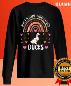 Rainbow Just A Girl Who Loves Duck Leopard Ducks Baseball Shirt 2
