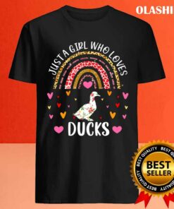 Rainbow Just A Girl Who Loves Duck Leopard Ducks Baseball Shirt 4