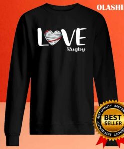 Retro Valentines Day Hearts Rugby Lover Sports T shirt 2