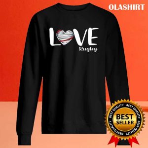 Retro Valentines Day Hearts Rugby Lover Sports T-shirt