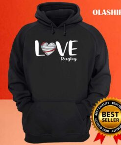 Retro Valentines Day Hearts Rugby Lover Sports T shirt 3