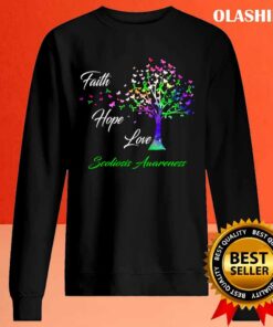 Ribbon Tree Faith Hope Love Scoliosis Awareness T shirt 2