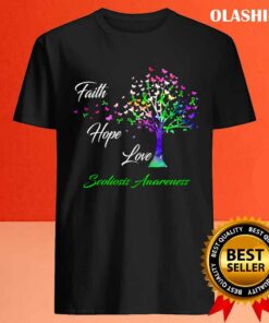 Ribbon Tree Faith Hope Love Scoliosis Awareness T shirt 4