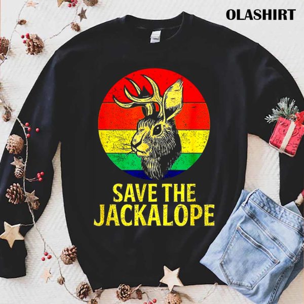 Save The Jackalope, Vintage Retro Camping Lover Jackalope Vintage T-shirt