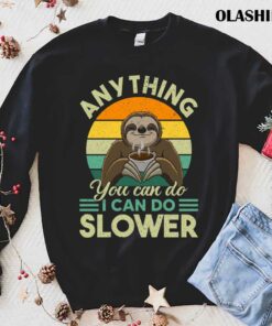 Sloth Coffee Lazy Slow Not Fast Love Relaxing Hanging Vintage Shirt 1