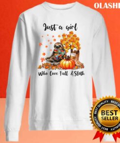 Sloths Just A Girl Who Love Fall And Sloths T shirt 2