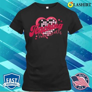 Teacher Valentine T-shirt, Retro Teacher Valentine Shirt Teaching Sweethearts T-shirt