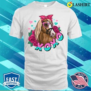 Xoxo T-shirt, Romantic Horse Xoxo Valentine Day T-shirt