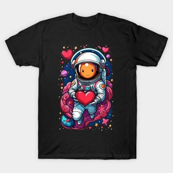 Astronaut in love with emoji Valentine’s Day T-Shirt