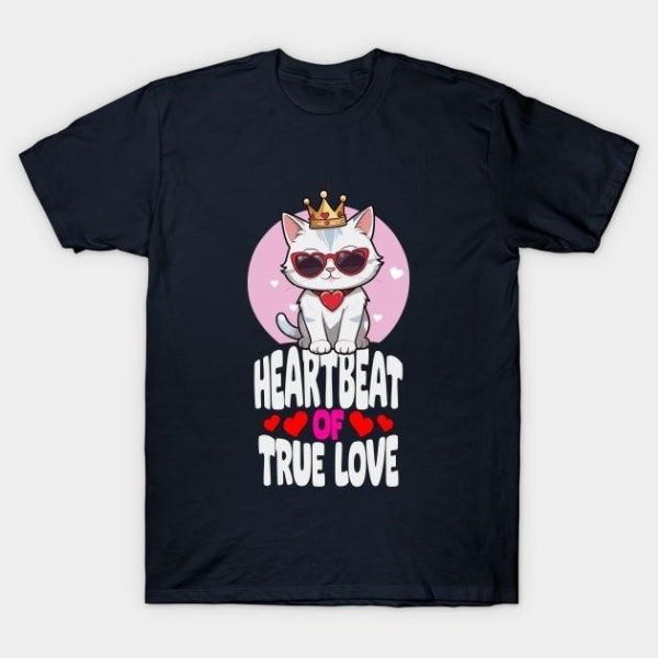 Cat heartbeat of true love Valentine 2024 T-Shirt