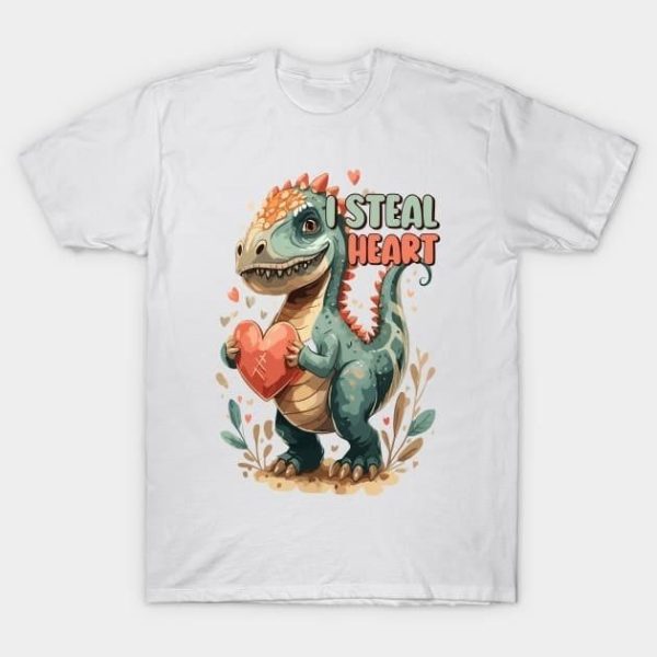 Dinosaur I steal heart Valentine’s Day T-Shirt