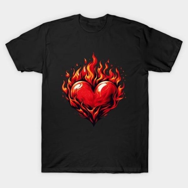 Fire heart Valentine’s Day 2024 T-Shirt