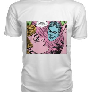 Funny vintage comic pop art “Good morning, floating head!” shirt