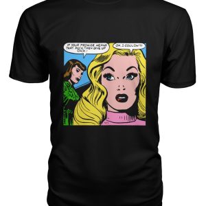 Funny vintage comic pop art design t-shirt Give up dick