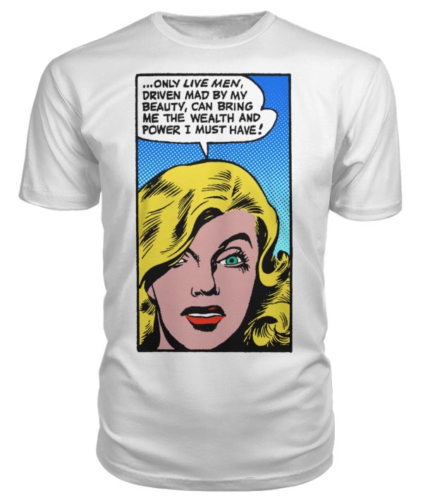 Funny vintage comic pop art design t-shirt driven mad by my beauty