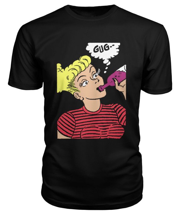 Funny vintage comic pop art woman drinking gug t-shirt