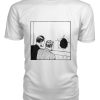 Funny vintage illustration – men staring at hole in wall shirt