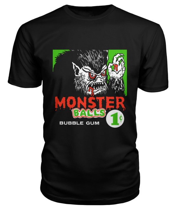 Funny vintage illustration of Monster Balls Bubble Gum t-shirt