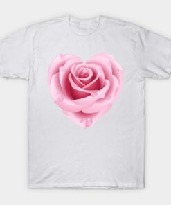 Happy Valentines Day heart rose T shirt 1