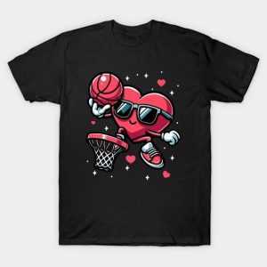 Heart basketball Valentine’s Day T-Shirt