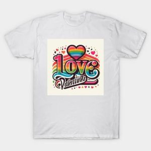 Heart rainbow love Valentines 2024 T-Shirt