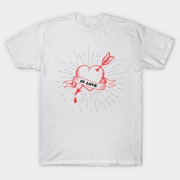 In love heart Valentine’s Day T-Shirt