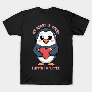 Penguin my heart is yours flipper to flipper Valentine’s Day T-Shirt