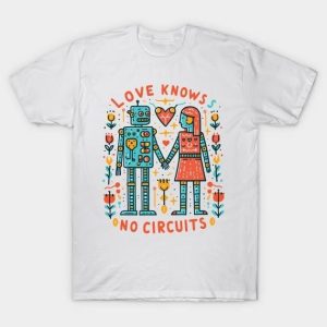 Robots love knows no circuits Valentine’s Day T-Shirt