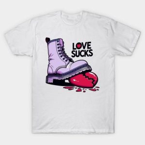 Shoe stomp heart broken love sucks Valentine’s Day T-Shirt